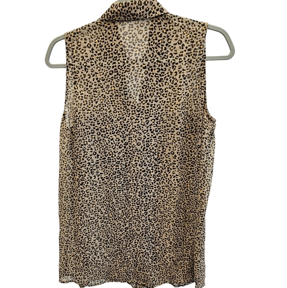 Equipment Femme Sheer Animal Print Button Front Blouse - Picture 2 of 5